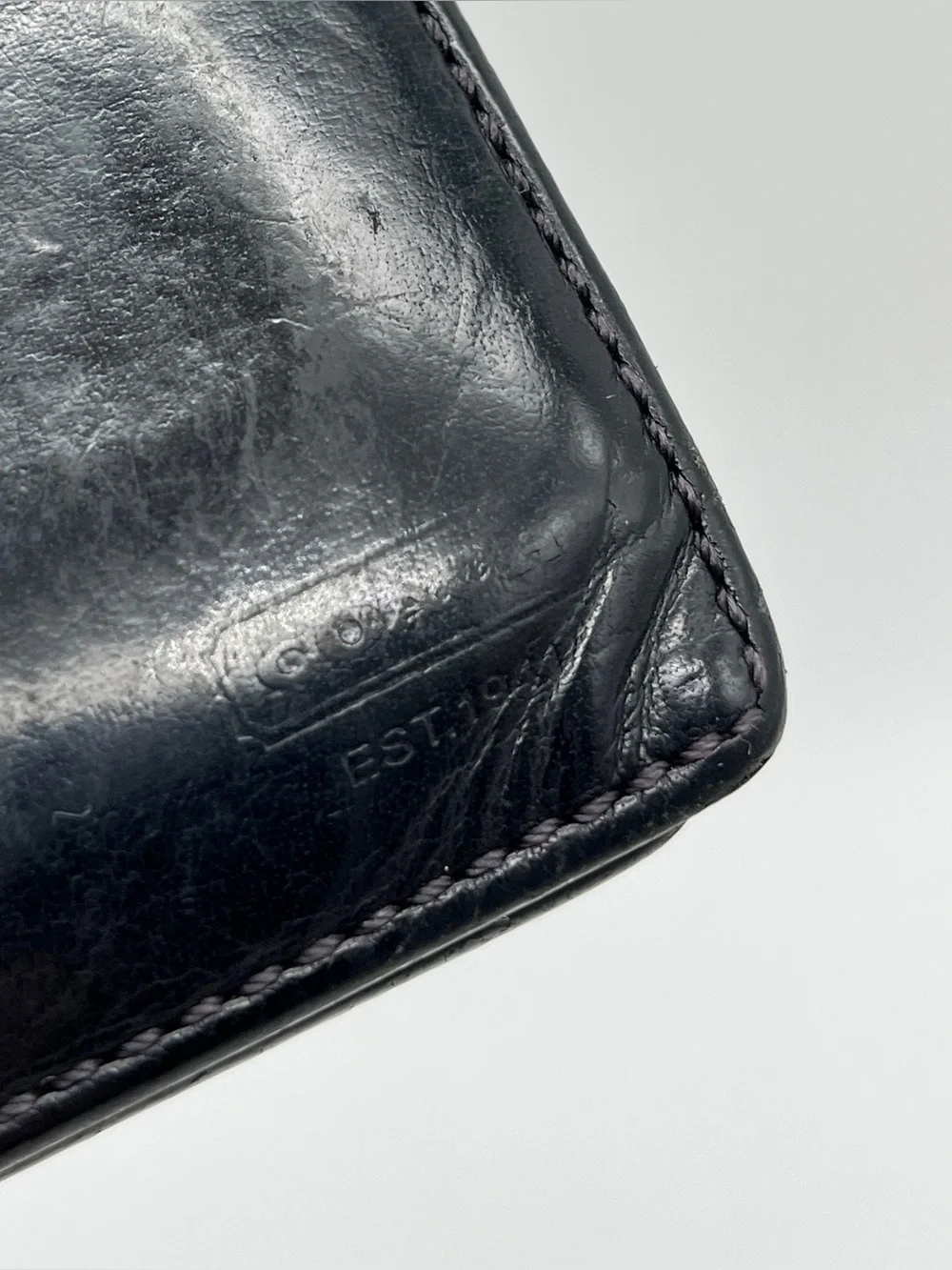 Vintage Coach Fine Black Leather Wallet Bi-fold Preowned